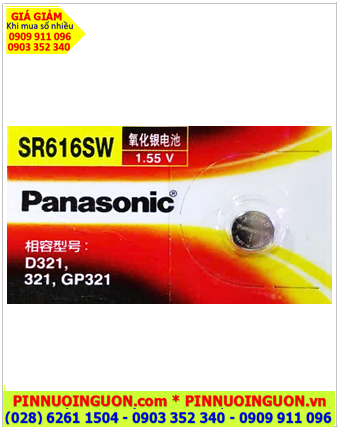 Panasonic SR616SW-Pin 321, Pin đồng hồ 1.55v Silver Oxide Panasonic SR616SW, Xuất xứ NHẬT